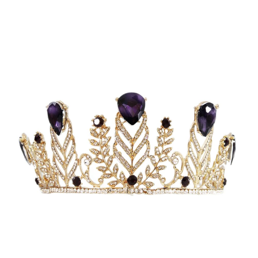 8067 Purple Crown Sparkly Rhinestone Crystal Bachelor Party Mother's Gifts